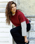 ZIGGY SHORT SLEEVE SWEATSHIRT IN RUBY RED