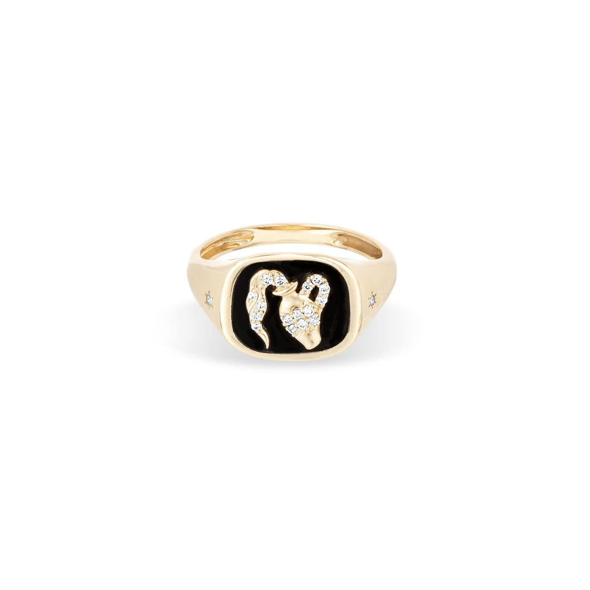 ZODIAC CERAMIC + DIAMOND SIGNET RING