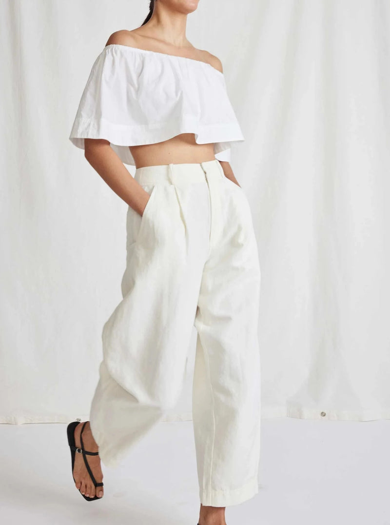 BARI CROP TROUSER IN CREAM