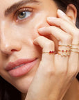 FIVE RUBY STACKING RING