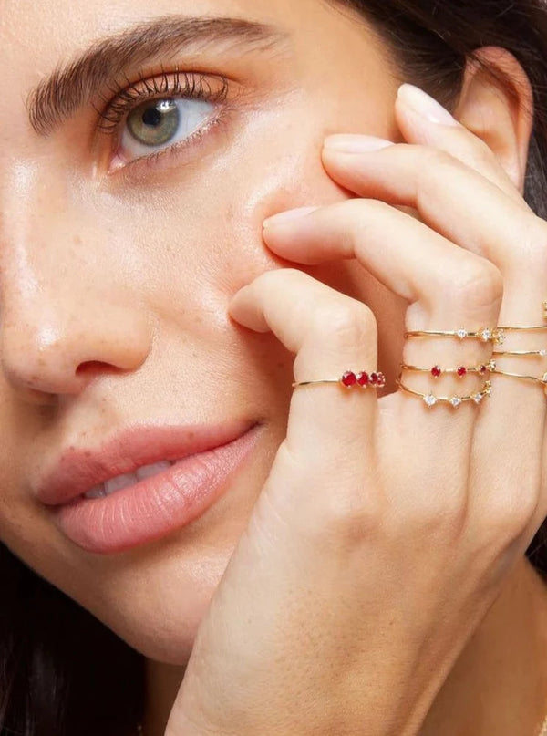 FIVE RUBY STACKING RING