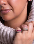 RUBY + DIAMOND ROUNDS ETERNITY RING